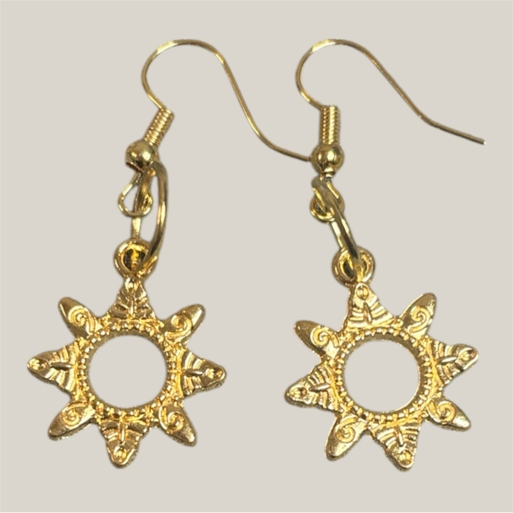 416 Radiant Gold Starburst Earrings